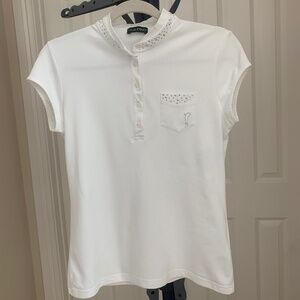 Golfino White Embellished Golf Top sz 6